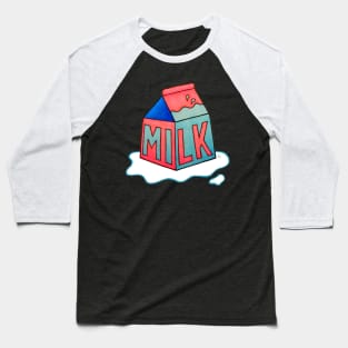 Cartoon Milk - Pink and Blue Cute, Little Milk Carton Baseball T-Shirt